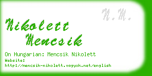 nikolett mencsik business card